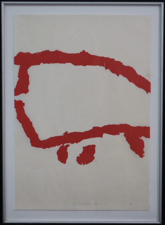 Cees Andriessen: Houtsnede, Zonder titel -Ingelijst verkocht voor € 75!