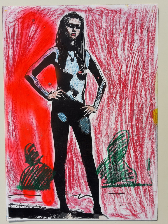 Peter Klashorst - Soi Cowbiy girl II - gemengde techniek op papier - gesigneerd kopen? Bied vanaf 65!