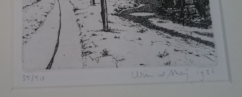Wim van der Meij, ets, winter 86 kopen? Bied vanaf 25!