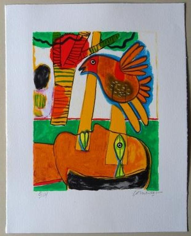 Corneille: vrouw in geel met vogel verkocht voor € 125!