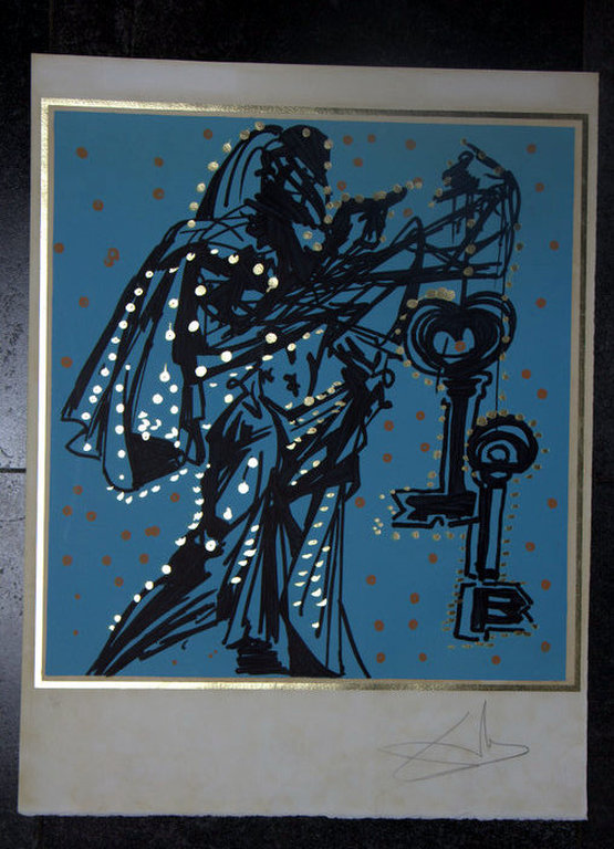 Dali: Originele, handgesigneerde en genummerde litho 1977 'Peter' met bladgoud kopen? Bied vanaf 1250!