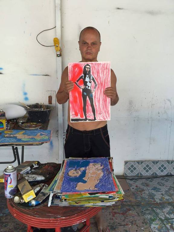 Peter Klashorst - Soi Cowbiy girl II - gemengde techniek op papier - gesigneerd kopen? Bied vanaf 65!