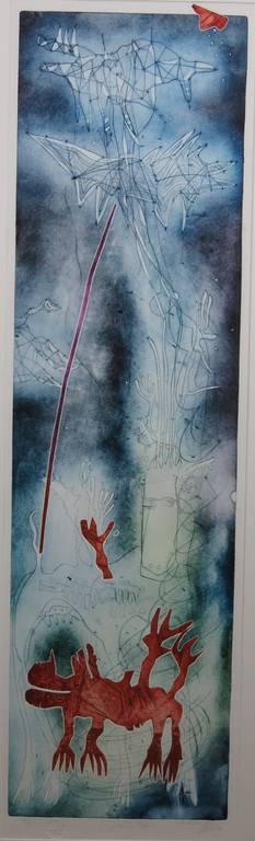 Ad Arma: Ets/Aquatint, Visita Rojo - Ingelijst (zeer groot) verkocht voor € 130!