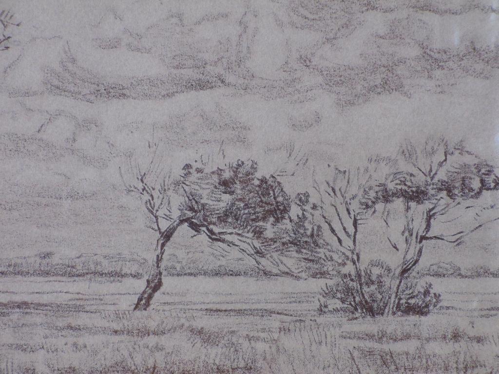 Pieter de Zwart, Winderig landschap, Tekening kopen? Bied vanaf 1!