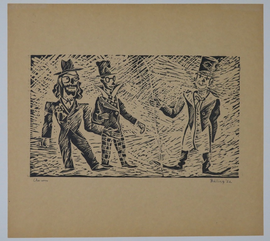 Herman Bieling: Houtsnede, Clowns kopen? Bied vanaf 1!