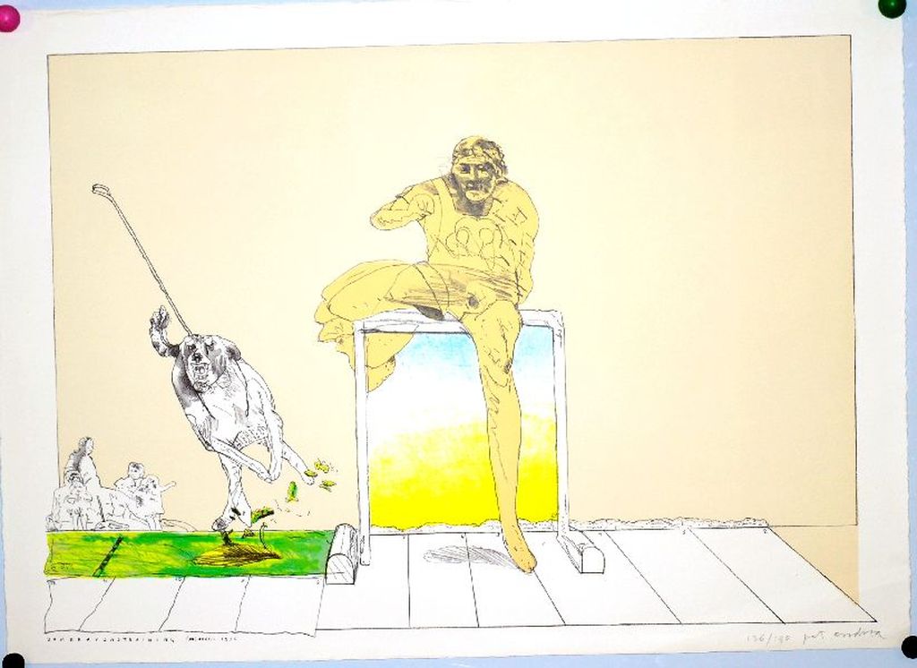 Pat Andrea: Kleurenlitho. Zomeravondtraining verkocht voor € 130!