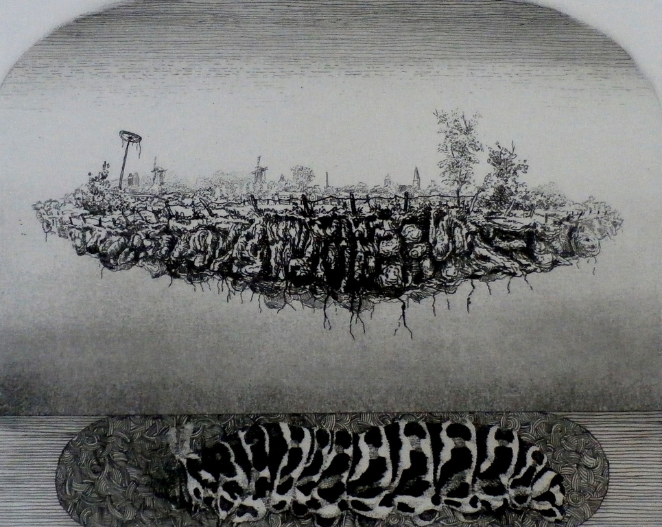 Gerard van Rooy - ets: kleine wereld - 1974 verkocht voor € 45!