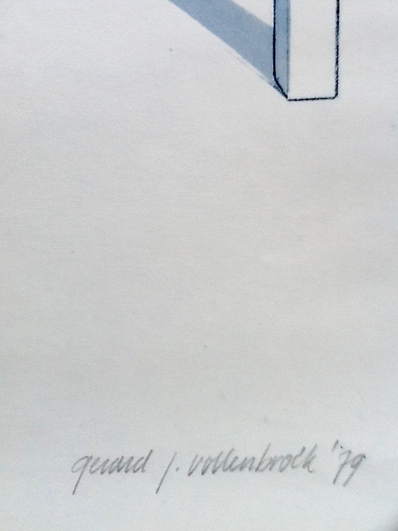 Gerard J Vollenbrock, lithografie/aquarel, Vallende Tulpen kopen? Bied vanaf 30!