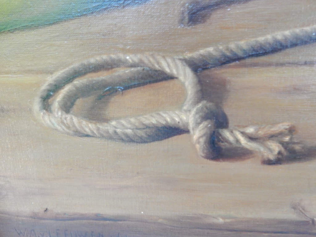 W.A. van Leeuwen, stilleven,olieverf op linnen,  l.o gesig, '41 kopen? Bied vanaf 350!