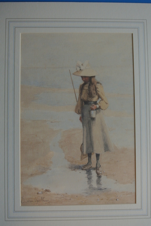 Edward v.Goethem 5 Aquarellen in klassiek passe-partout -SUMMER TIME-Lithografie kopen? Bied vanaf 75!