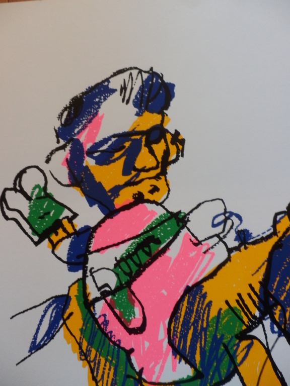 HERMAN BROOD GROTE  HANDGESIGNEERDE ZEEFDRUK  MAN EN PAARD kopen? Bied vanaf 55!