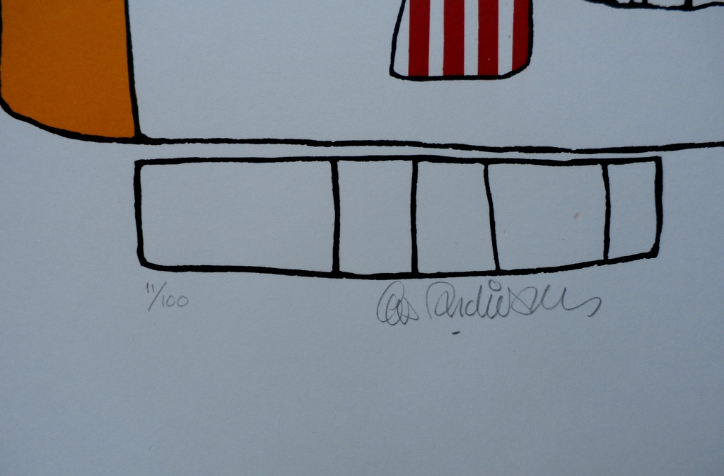 Cees Andriessen - linosnede: Bollewop  - 1974 kopen? Bied vanaf 45!