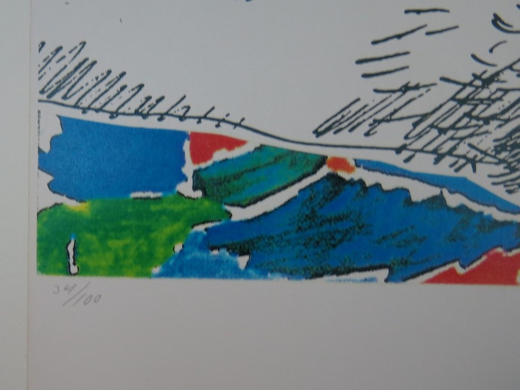 Reinder van der Woude: Zeefdruk, Vierluik, Leeuwen Rood/Blauw kopen? Bied vanaf 1!