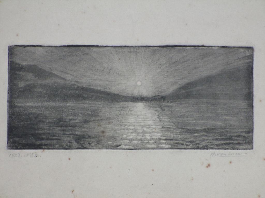 Hein von Essen, Zonsondergang, Ets 1923 verkocht voor € 45!