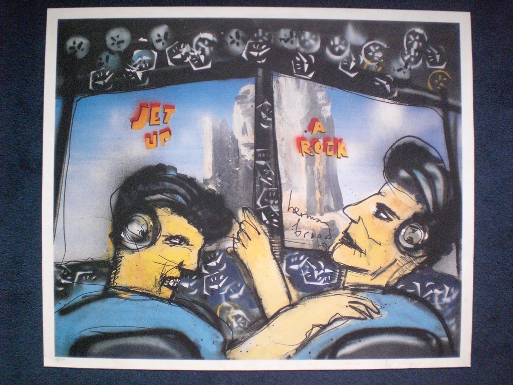 Herman Brood: Jet Up A Rock, zeefdruk op papier verkocht voor € 90!