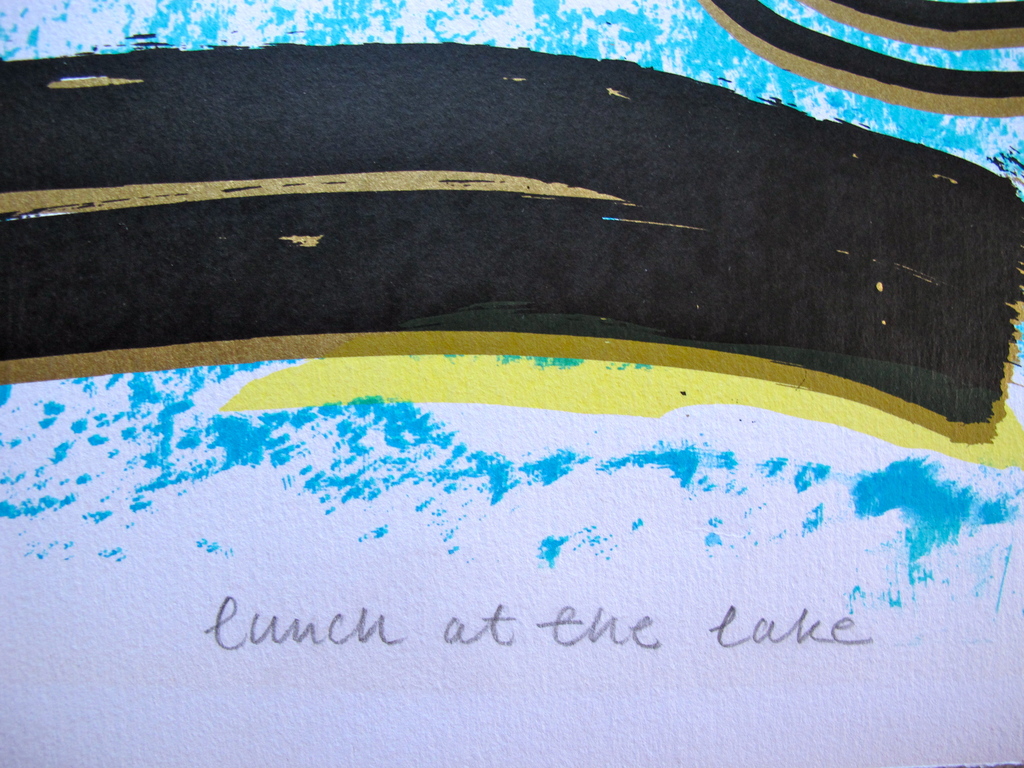 Bettina Lopetro: zeefdruk: Lunch at the lake kopen? Bied vanaf 60!