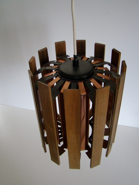 Scandinavische design hanglamp - Denemarken / Zweden - koper en hout kopen? Bied vanaf 1!