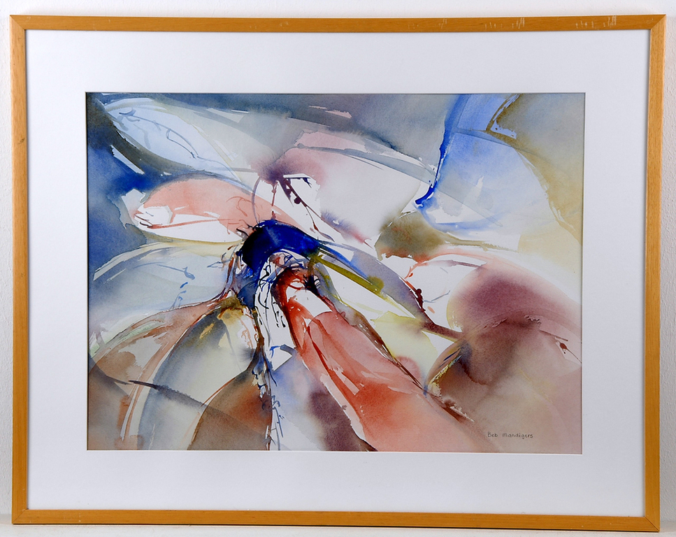  Mandigers / Abstract - Aquarel - 90 x 70 verkocht voor € 60!
