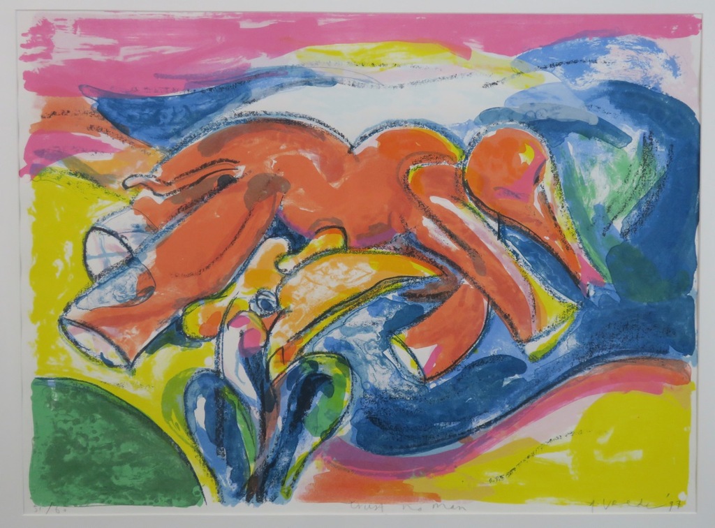 Anton Vrede: Litho, Trust no man - Ingelijst kopen? Bied vanaf 40!