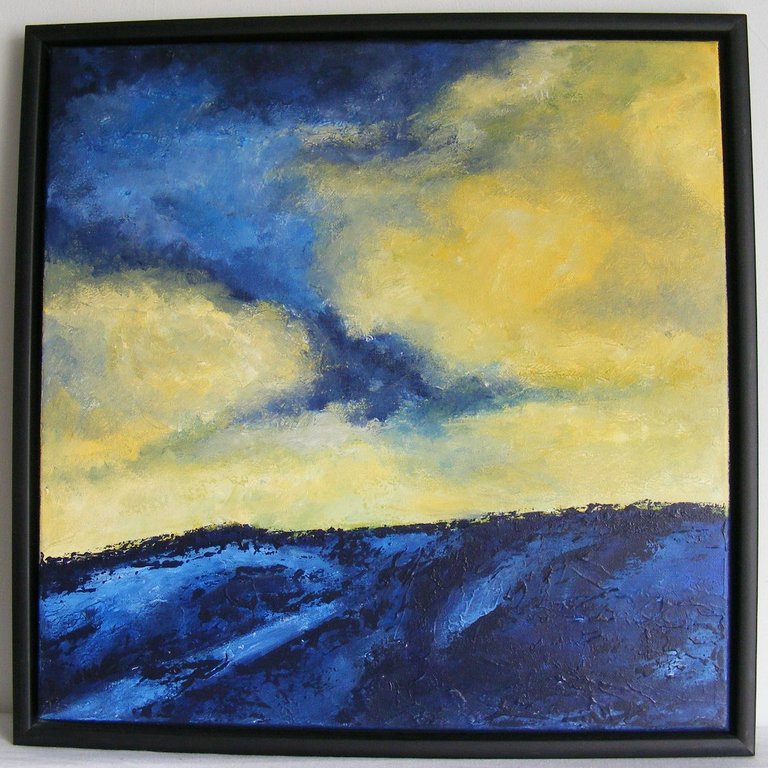 Richard Weber, Acryl op doek, z.t. ingelijst verkocht voor € 75!