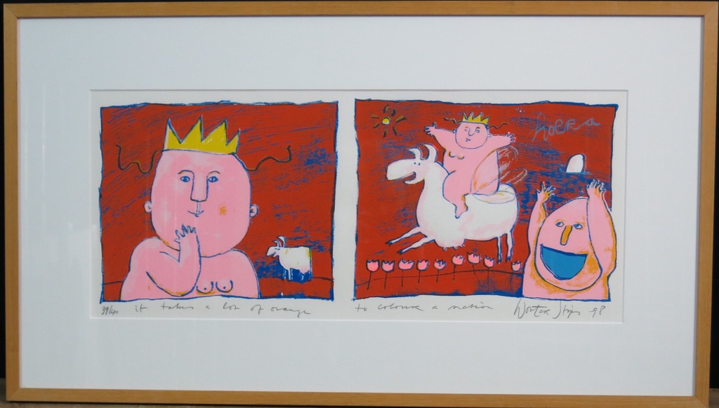 Wouter Stips: Zeefdruk, It takes a lot of orange - Ingelijst kopen? Bied vanaf 80!