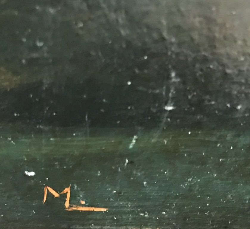 bloemstilleven, gemonogrammeerd, olie op board kopen? Bied vanaf 1!