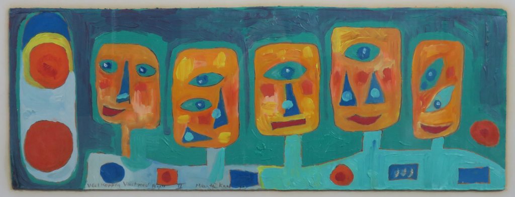 Meertje kaal: Acryl op karton, Veelkoppig vastgoed BV II - Ingelijst kopen? Bied vanaf 1!