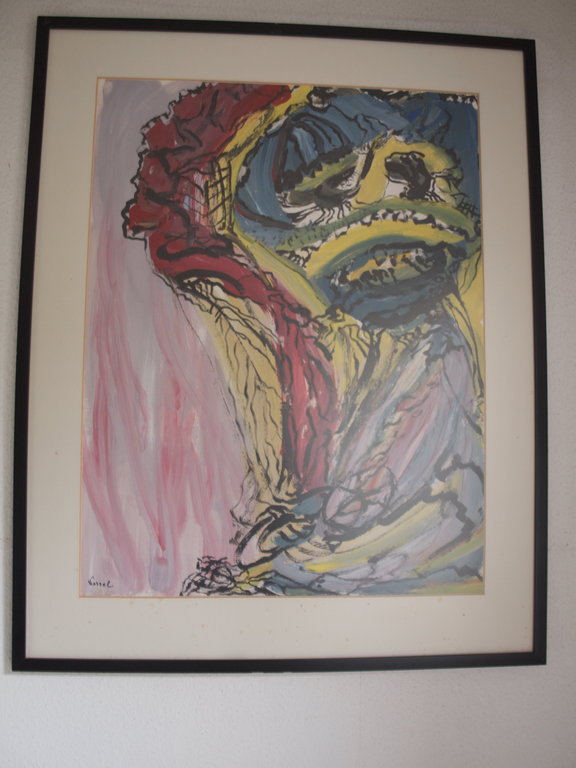 Olav Vorsel, gouache op papier, abstract fantasiebeest kopen? Bied vanaf 200!