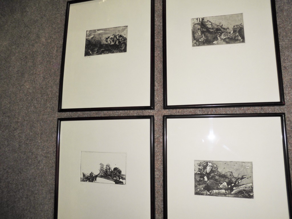 Jan Prins : 4 Kleine Ingelijste Grafiekjes : Sillevens kopen? Bied vanaf 40!