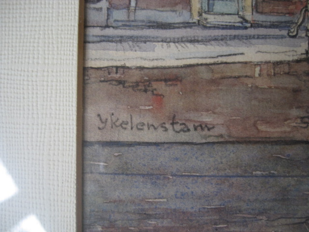 Prachtige Aquarel "Amsterdam Staalstraat Zuiderkerk" van H.IJkelenstam 1897-1993 kopen? Bied vanaf 1!