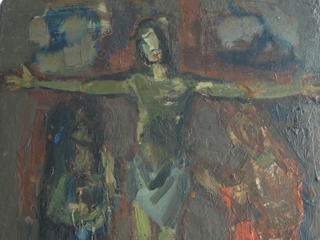 Peter Engels : Olieverf op paneel, Jezus Christus – gesigneerd – ca 1950 kopen? Bied vanaf 175!