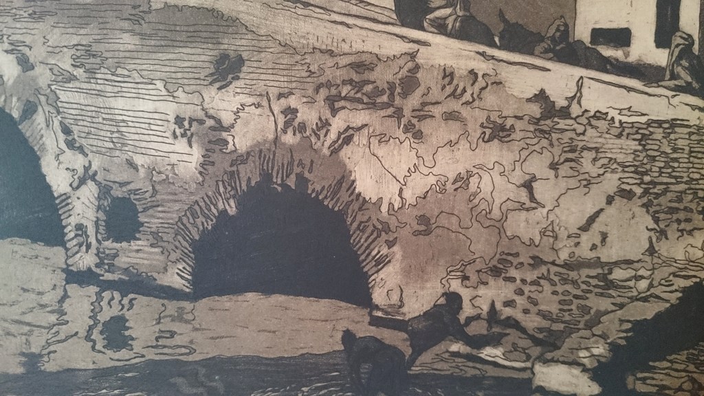 Contrastrijke grote ets van voor mij onbekende kunstenaar kopen? Bied vanaf 1!