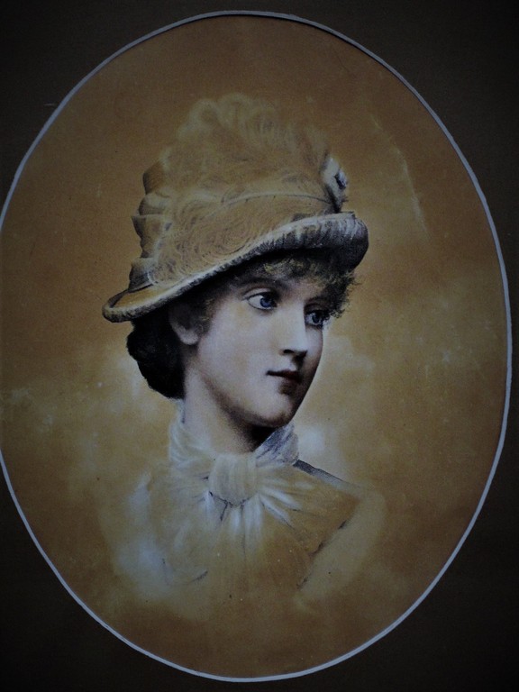 Fraai omstreeks 1900 geschilderd Pastel "Jonge dame met hoedje" W. Seymour  kopen? Bied vanaf 1!