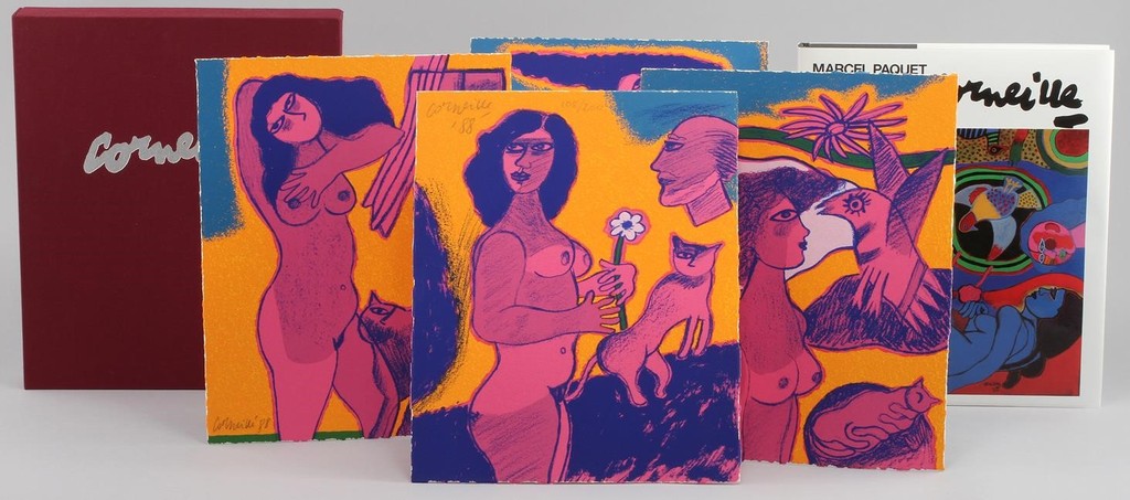 Corneille: Portfolio La sensualite du sensible, 4x Zeefdruk + boek kopen? Bied vanaf 450!