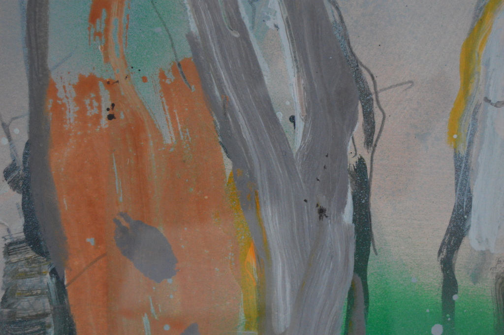 Arhan Gunermengi: Acryl op papier, Zonder titel -Ingelijst kopen? Bied vanaf 59!