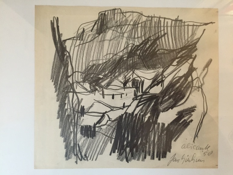 JAN SIERHUIS  unieke originele tekening , voor studie 1958. Alicante kopen? Bied vanaf 1!