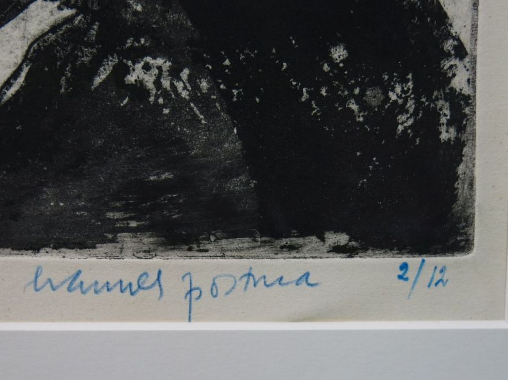 Hannes Postma: Ets en aquatint, Beweging in drie kopen? Bied vanaf 70!
