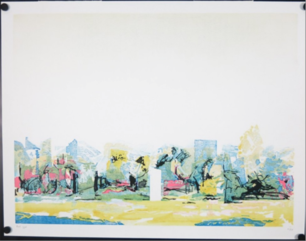 Wilfred Voet: Houtsnede, Landschap - Ingelijst kopen? Bied vanaf 1!