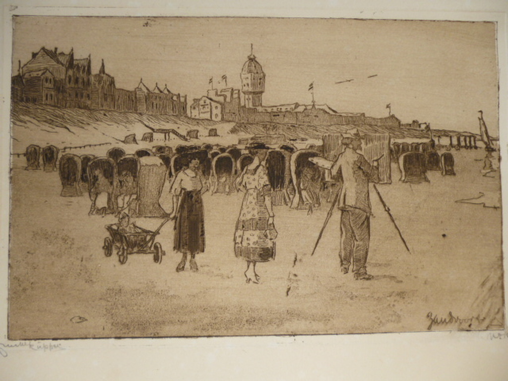 Albert Funke Kupper - ets - Zandvoort verkocht voor € 225!