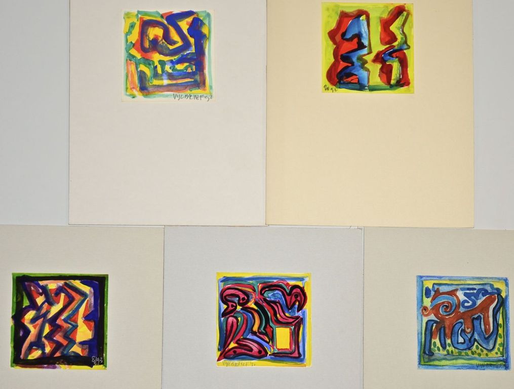 Ernst Vijlbrief: Aquarel. 14 Abstracte composities kopen? Bied vanaf 150!