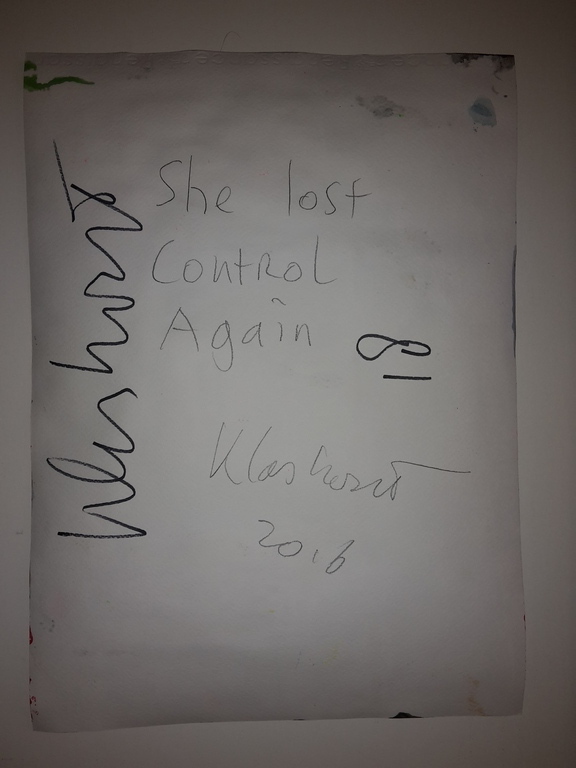 Peter Klashorst - gemengde techniek op aquarel papier - She lost control again kopen? Bied vanaf 75!