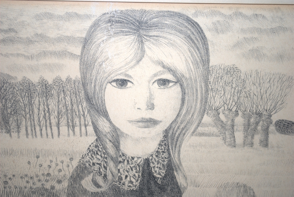 Meisje op een bank - litho uit 1962 - oplage 325 kopen? Bied vanaf 75!