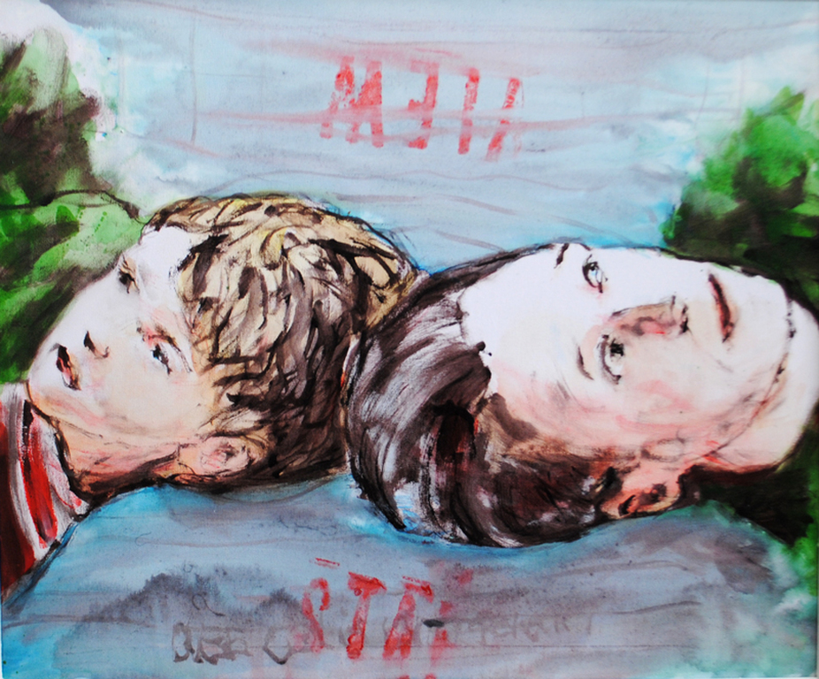 Father and Son. Bert Maurits, Haarlem, Holland. Acryl op linnen.  50/60 cm  kopen? Bied vanaf 180!