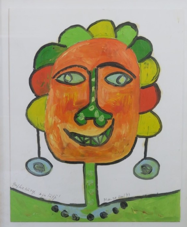 Meertje Kaal: Acryl op papier, Geef het niet op, mijn liefje - Ingelijst kopen? Bied vanaf 1!