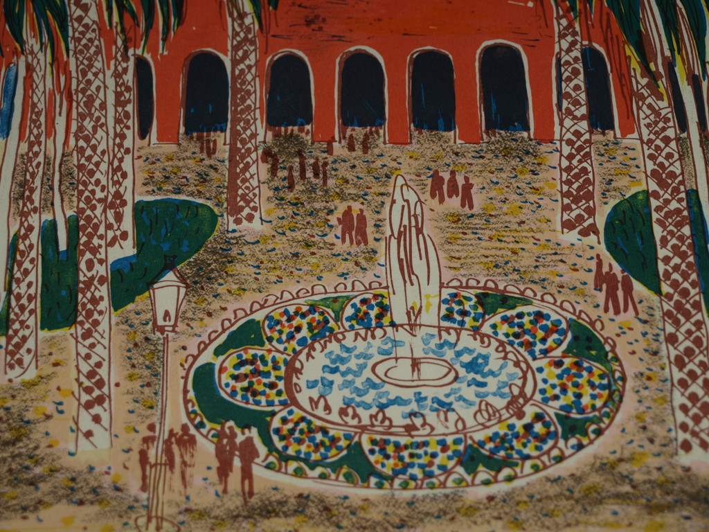 CHARLES EYCK (1897-1983) – Kleurenlitho – Patio – Gesigneerd – 1947 kopen? Bied vanaf 45!