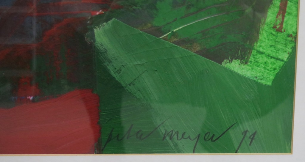 Peter Meijer: Acryl op papier, Compositie met figuur - Ingelijst kopen? Bied vanaf 1!