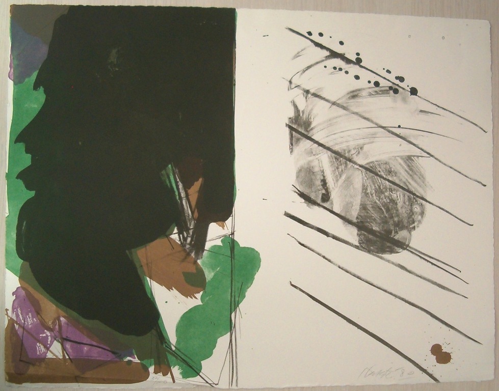 Ger Lataster: Kleurenlitho, zonder titel verkocht voor € 100!