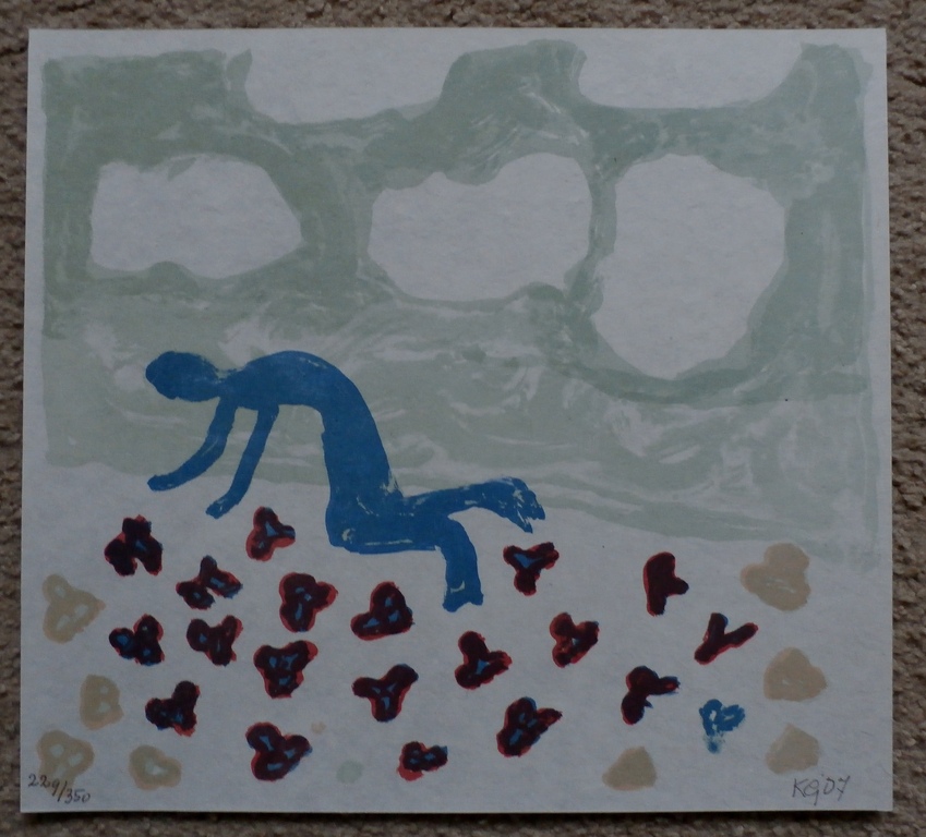 Klaas Gubbels, litho: Het Knielen, handgesigneerd en genummerd, 2007 kopen? Bied vanaf 95!