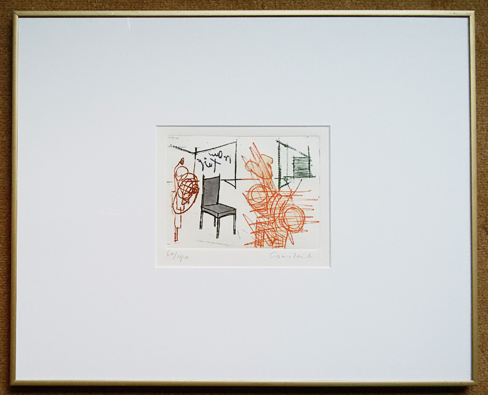 Constant - De stoel II, aquatint ets (mooi ingelijst) kopen? Bied vanaf 295!