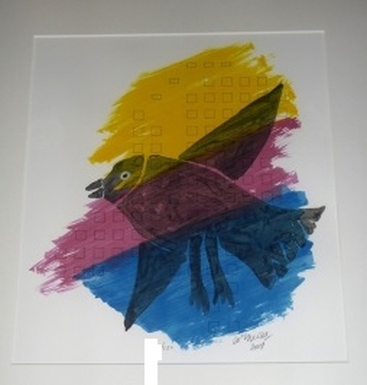 Corneille, zeefdruk, geen titel, afm. incl. lijst 70x80cm verkocht voor € 200!